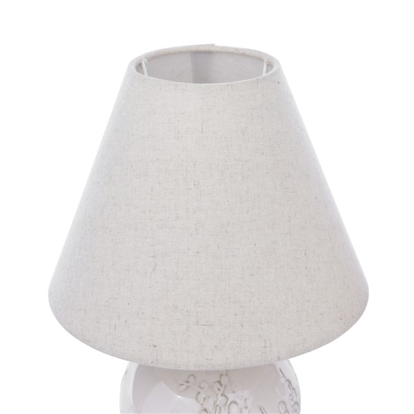 (image for) Laura Ashley Pussywillow Table Lamp Cream Ceramic and Polished Chrome With Shade